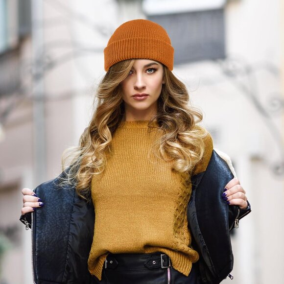 ⚡Unisex Khaki,caramel, Dark Caramel, Brown 4 Pieces Watch Hat Fisherman Beanie - Picture 5 of 6